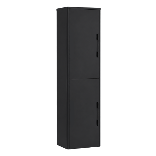 Roma 350mm x 1400mm Anthracite Wall Mounted Cabinet (Matt Black Handles)