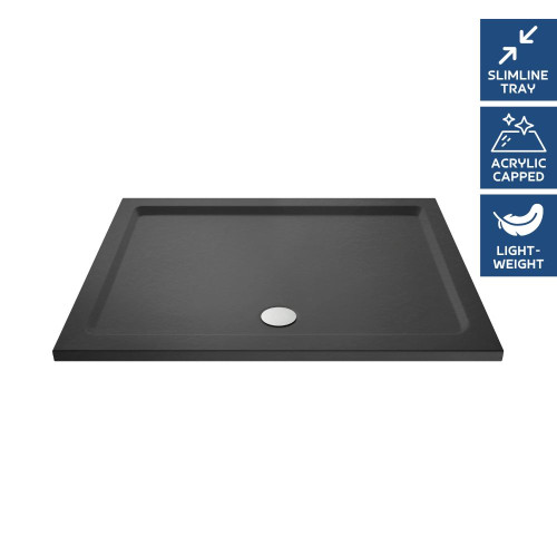 Pearlstone Slate Grey Rectangular Shower Tray 1400mm x 800mm x 40mm
