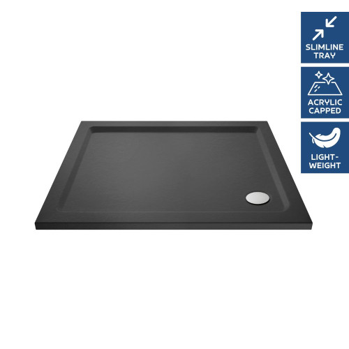 Pearlstone Slate Grey Square Shower Tray 800mm x 800mm x 40mm