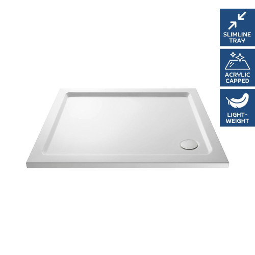 Pearlstone White Rectangular Shower Tray 1200mm x 900mm x 40mm