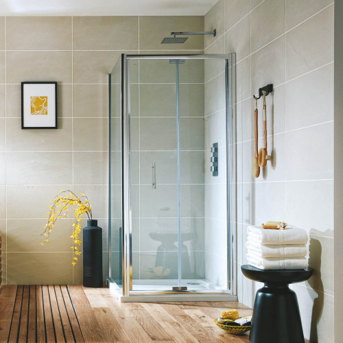 ICE Chrome 700mm Bi-Fold Shower Door 6mm Glass (1850mm)