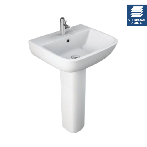 RAK Series 600 520mm Basin & Full Pedestal - 1 Tap Hole