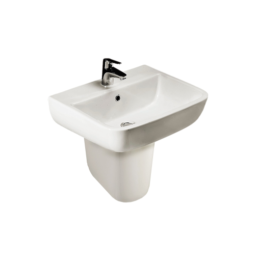 RAK Series 600 520mm Basin & Half Pedestal - 1 Tap Hole