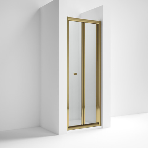 Kristal Brushed Brass 760mm Bi-Fold Door 6mm Glass (1900mm)