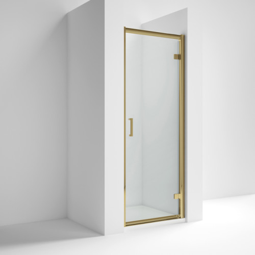 Kristal Brushed Brass 900mm Hinged Door 6mm Glass (1900mm)