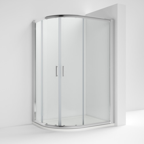 Kristal Chrome Offset Quadrant Shower Cubicle 1200mm x 900mm Double Door 6mm Glass (1900mm)