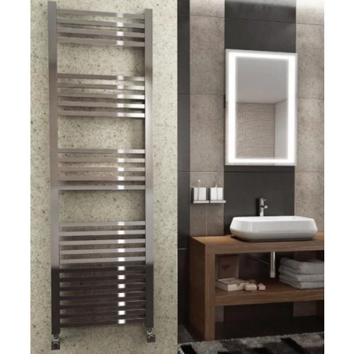 Squared 600mm x 1200mm Chrome Flat Towel Radiator