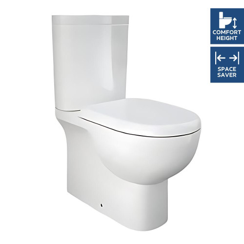 RAK Tonique Closed Back Close Coupled Toilet & Wrapover Soft Close Seat