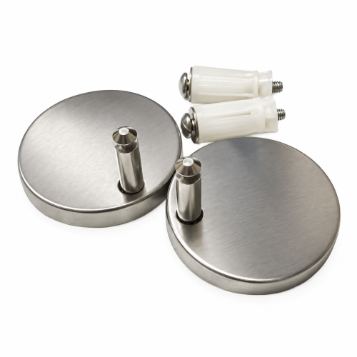 Toilet Seat Cover Caps (Chrome) 56mm x 8mm Height