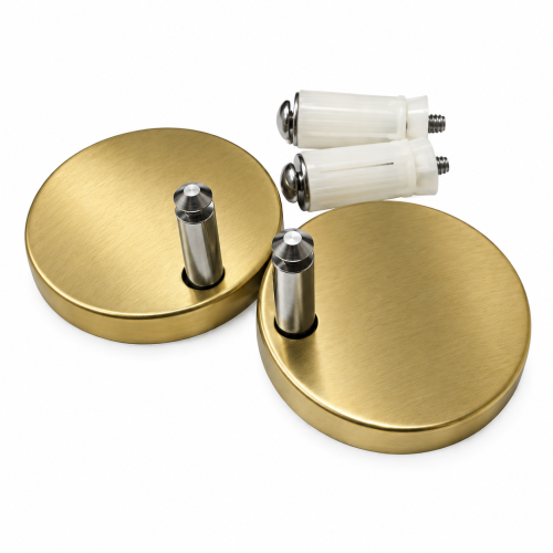 Toilet Seat Cover Caps (Brushed Brass) 56mm x 8mm Height