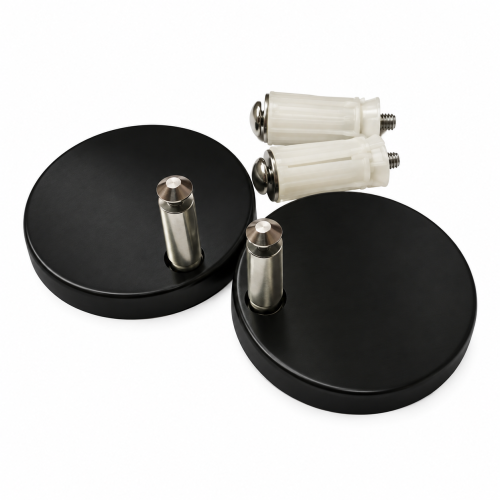 Toilet Seat Cover Caps (Black) 56mm x 8mm Height