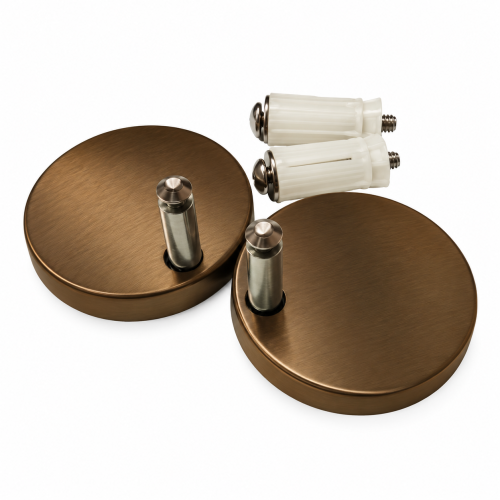 Toilet Seat Cover Caps (Brushed Bronze) 56mm x 8mm Height