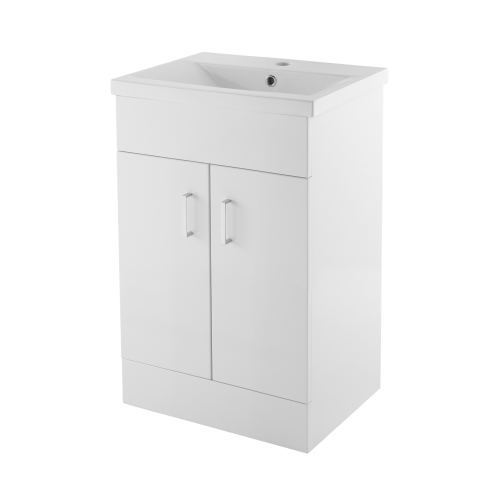 Edge 500mm Floor Standing Cabinet & Mid-Edge Basin - 1 Tap Hole