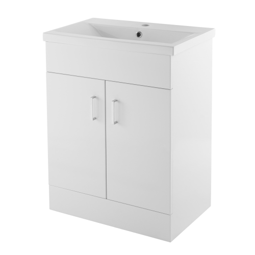 Edge 600mm Floor Standing Cabinet & Mid-Edge Basin - 1 Tap Hole