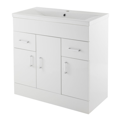 Eden 800mm Floor Standing Cabinet & Minimalist Basin - 1 Tap Hole