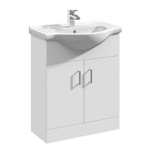 Floe 650mm Floor Standing Cabinet & Basin - 1 Tap Hole