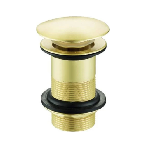 Brushed Brass Dome Sprung Basin Waste (Unslotted)