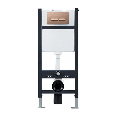 Pro 1135mm WC Frame/Concealed Cistern & Brushed Bronze Flush Plate
