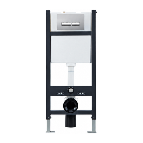 Pro 1135mm WC Frame/Concealed Cistern & Chrome Flush Plate