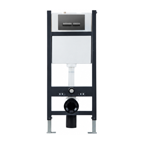 Pro 1135mm WC Frame/Concealed Cistern & Gunmetal Flush Plate