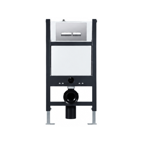 Pro 820mm Under Window WC Frame/Concealed Cistern & Chrome Flush Plate