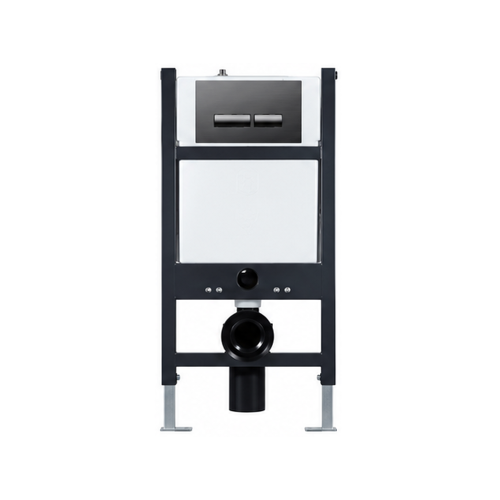 Pro 820mm Under Window WC Frame/Concealed Cistern & Gunmetal Flush Plate