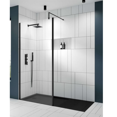 Apex Wetroom Wall Channel 1950mm Black