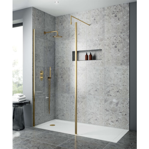 Apex Wetroom Wall Channel 1950mm Brass