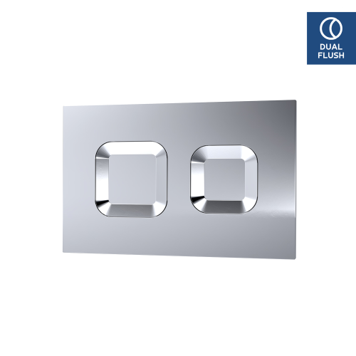 Chrome Square Dual Push Button Plate