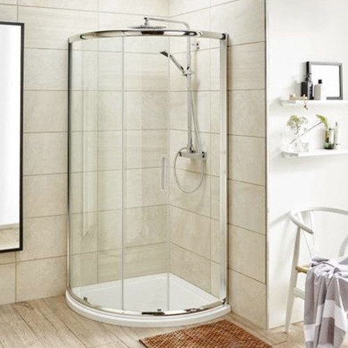 Pacific Chrome 860mm Single Entry Quadrant Shower Enclosure 6mm - Enclosure Only