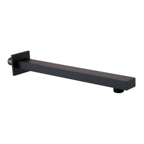 Rectangular Matt Black Wall Mounted Shower Arm 300mm