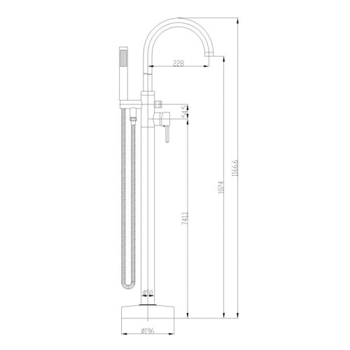 Aspen Chrome Floor Mounted Bath Shower Mixer & Shower Kit