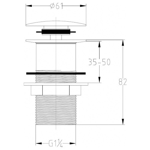 Chrome Sprung Basin Waste (Unslotted)