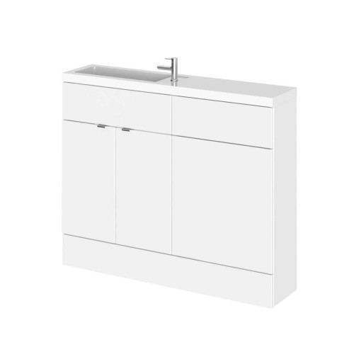 Hudson Reed Fusion White Gloss 1000mm Slimline Combination Furniture Pack