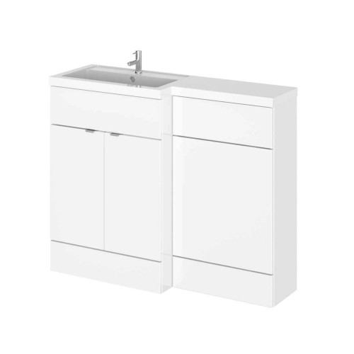Hudson Reed Fusion White Gloss 1100mm Combination Furniture Pack - Left Hand