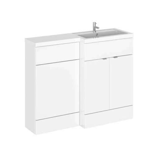 Monte Carlo White Gloss 1100mm Combination Furniture Pack - Right Hand