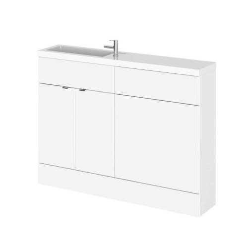 Hudson Reed Fusion White Gloss 1200mm Slimline Combination Furniture Pack