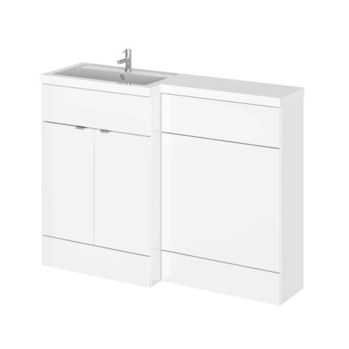 Monte Carlo White Gloss 1200mm Combination Furniture Pack - Left Hand