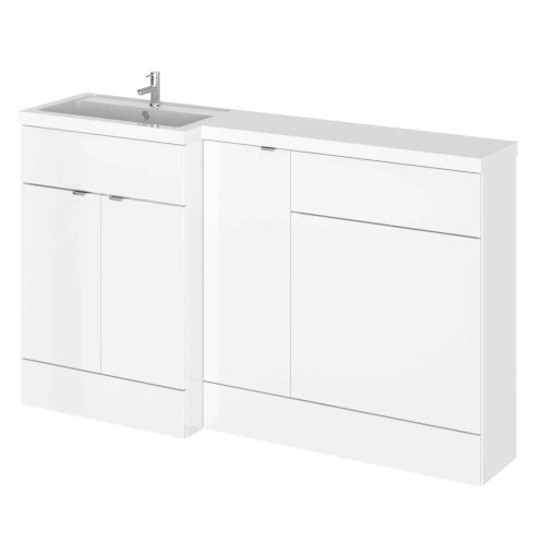 Monte Carlo White Gloss 1500mm Combination Furniture Pack - Left Hand