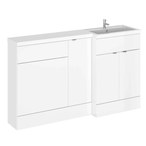 Hudson Reed Fusion White Gloss 1500mm Combination Furniture Pack - Right Hand