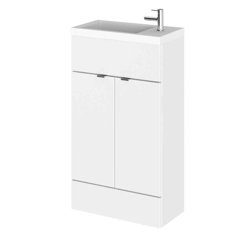 Hudson Reed Fusion White Gloss 500mm Vanity Unit & Basin (255mm Deep)