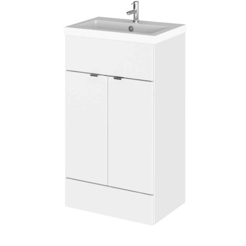Monte Carlo White Gloss 500mm Vanity Unit & Basin (355mm Deep)