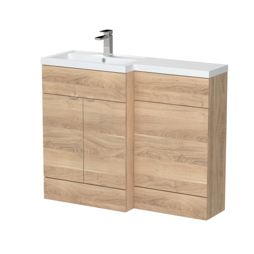 Hudson Reed Fusion Bleached Oak L-Shape 1100mm Combination Unit - Left Hand