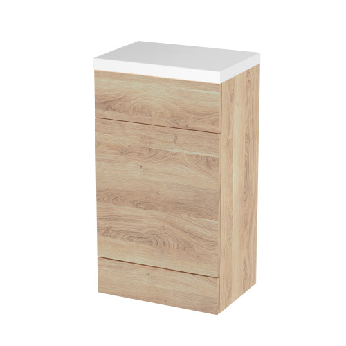 Hudson Reed Fusion Bleached Oak 500mm WC Unit & Top (355mm Deep)