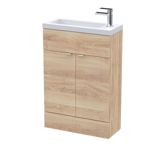 Hudson Reed Fusion Bleached Oak 600mm Vanity Unit & Basin (255mm Deep)
