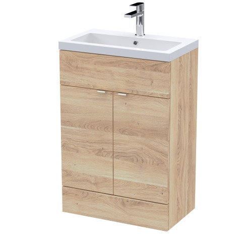 Hudson Reed Fusion Bleached Oak 600mm Vanity Unit & Basin (355mm Deep)