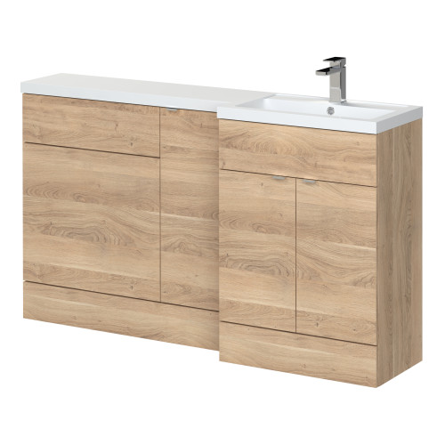 Hudson Reed Fusion Bleached Oak L-Shape 1500mm Combination Unit - Right Hand