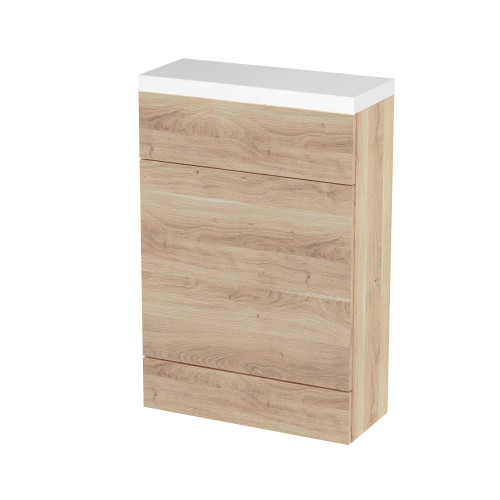 Hudson Reed Fusion Bleached Oak 600mm WC Unit & Top (255mm Deep)