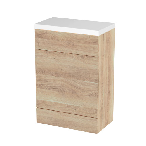 Hudson Reed Fusion Bleached Oak 600mm WC Unit & Top (355mm Deep)