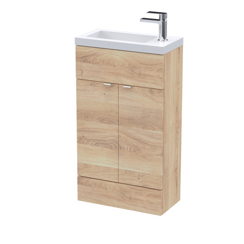 Hudson Reed Fusion Bleached Oak 500mm Vanity Unit & Basin (255mm Deep)